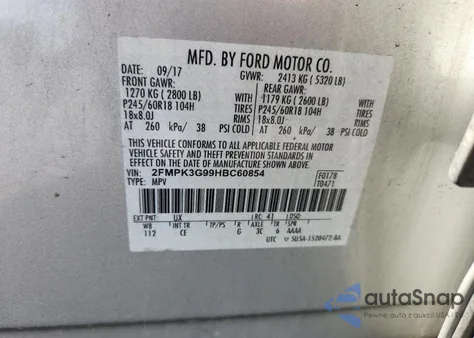 2017 Ford Edge Se from USA, damaged, VIN 2FMPK3G99HBC60854